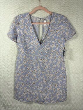 RVCA Lavender Floral Midi Dress with White and Yellow Daisies